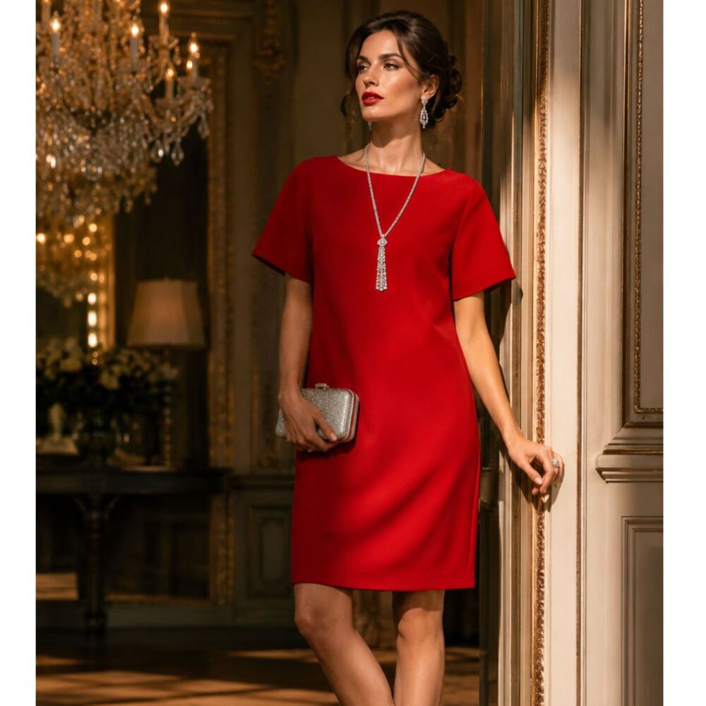 NWT. $1890 Oscar de la Renta Bateau Neckline Mini wool Dress Sz 4